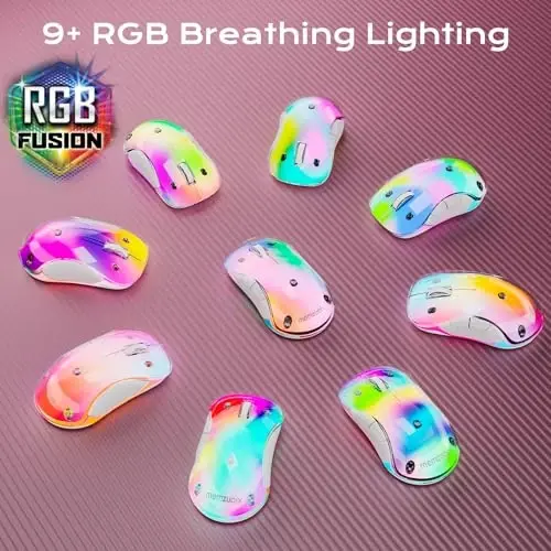 memzuoix 2.4G LED simsiz sichqoncha, Olinadigan qopqoqli qayta zaryadlanuvchi ergonomik sichqoncha, noutbuk, kompyuter, ish stoli va MacBook uchun USB qabul qilgichli 1200 DPI portativ optik kompyuter sichqonchasi, 5 tugma-pushti - 2