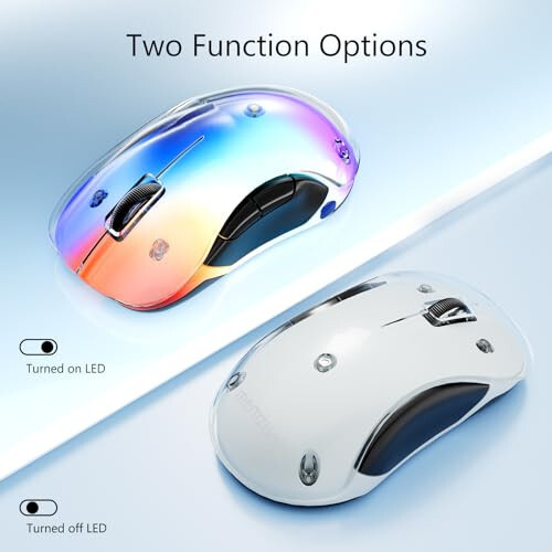 Memzuoix 2.4G LED Wireless Mouse, Rechargeable Ergonomic Mouse with Detachable Cover, 1200 DPI Portable Optical Computer Mouse with USB Receiver for Laptop, PC, Desktop and MacBook, 5 Buttons - 6