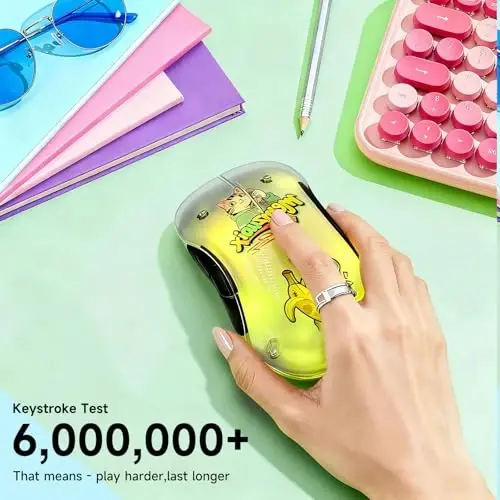 memzuoix 2.4G LED Wireless Mouse, Rechargeable Ergonomic Mouse with Detachable Cover, 1200 DPI Portable Optical Computer Mouse with USB Receiver for Laptop/PC/Desktop/MacBook, 5 Buttons-with Stickers - 5