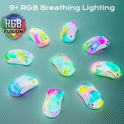 memzuoix 2.4G LED Wireless Mouse, Rechargeable Ergonomic Mouse with Detachable Cover, 1400 DPI Portable Optical Computer Mouse with USB Receiver for Laptop, PC, Desktop and MacBook, 5 Buttons-Green - 3