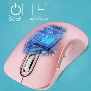 memzuoix 2.4G Wireless Mouse, 1400 DPI Mobile Optical Cordless Mouse with USB Receiver, Portable Computer Mice for Laptop, PC, Desktop, MacBook, 5 Buttons (Pink) - 5