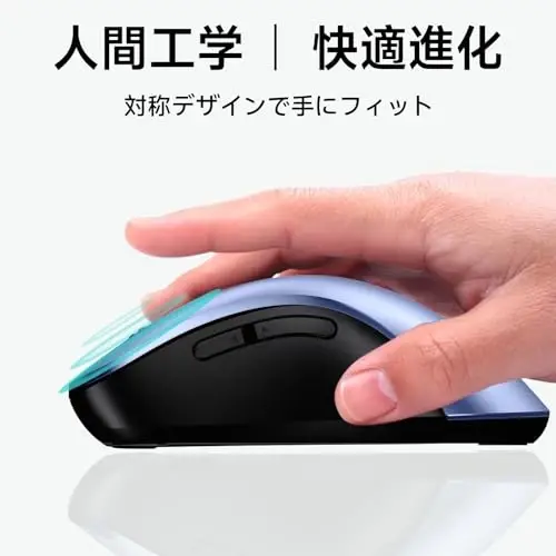 memzuoix 2.4G Wireless Mouse, 1400 DPI Mobile Optical Cordless Mouse with USB Receiver, Portable Computer Mice Wireless Mice for Laptop, PC, Desktop, MacBook, 5 Buttons (Navy Blue) - MEMZUOIX