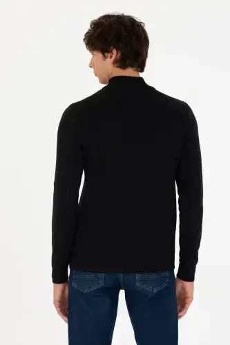 Men Black Basic Knitted Cardigan 50268938-VR046-142329 - 5