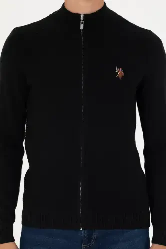 Men Black Basic Knitted Cardigan 50268938-VR046-142329 - 6