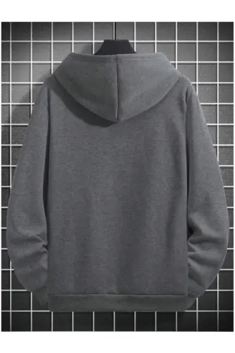 Men BOSTON = Printed Oversize Hoodie-smoke gray - 3