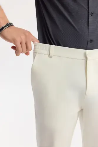 Men Broken White Slim Fit Elastic Waistband Stretc - 5