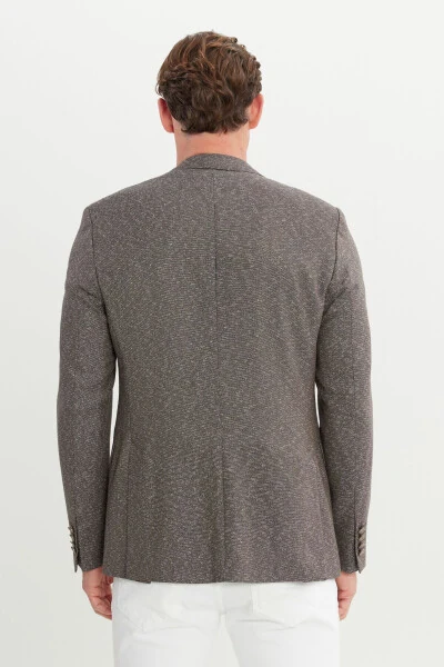 Men Brown Slim Fit Narrow Cut Mono Collar Arm - 5