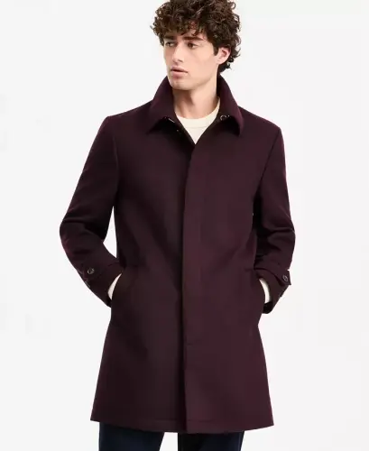 Men Classic Fit Car Coat - Burgundy - TOMMY HILFIGER (1)