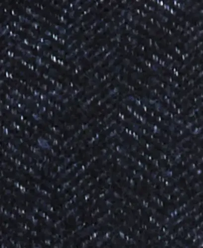 Men Classic Fit Car Coat - Navy Herringbone - 6