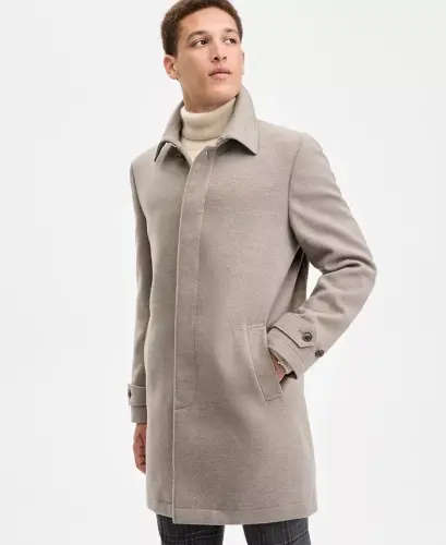 Men Classic Fit Car Coat - Taupe - 3