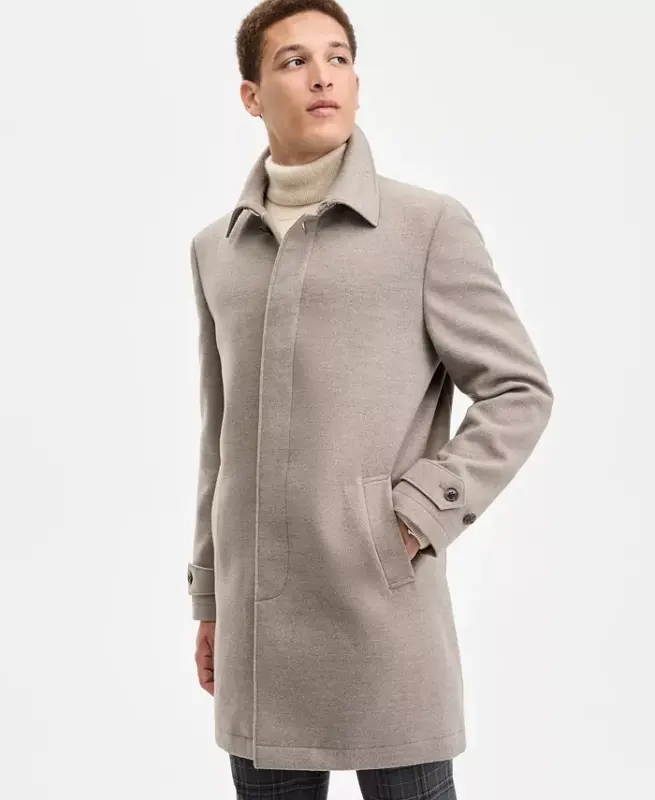 Men Classic Fit Car Coat - Taupe - 3