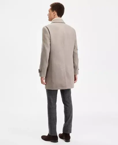 Men Classic Fit Car Coat - Taupe - 5
