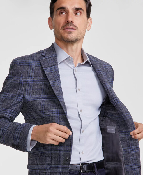 Men Classic-Fit Plaid Sport Coat Grey Blue - 2