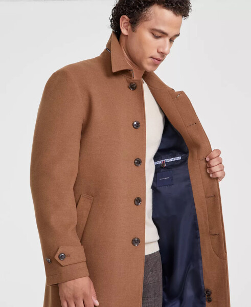 Men Classic Melange Overcoat Dark Camel - 2