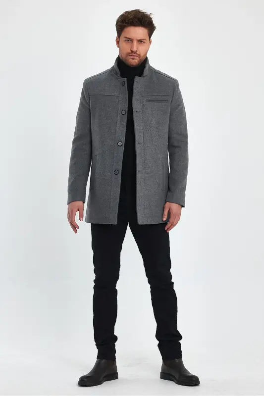 MEN CLOSED GRAY SLIM FIT WOOL COAT - CLOSED GRAY - 1