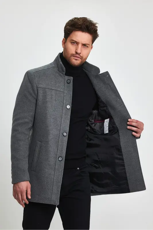 MEN CLOSED GRAY SLIM FIT WOOL COAT - CLOSED GRAY - 2