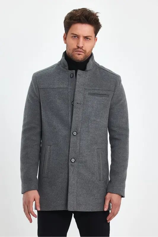 MEN CLOSED GRAY SLIM FIT WOOL COAT - CLOSED GRAY - 3