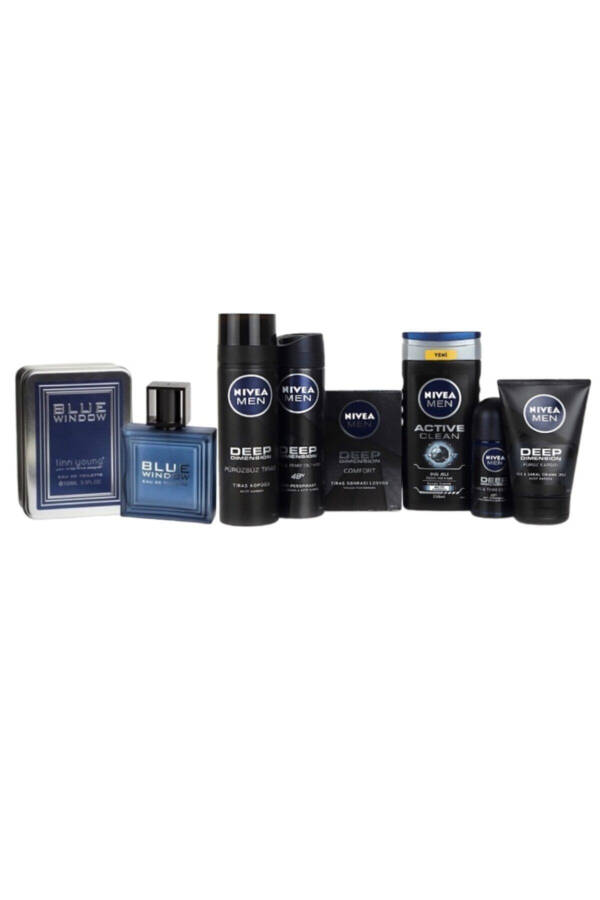 Men Deep Dimension Cilt Bakım Seti + Blue Window Edt 100 Ml Erkek Parfümü - 1