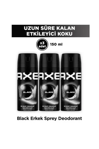 Men Deodorant & Bodyspray Black 48 Hours Impressive Scent Body Spray 150 ml X3 Pack - 1