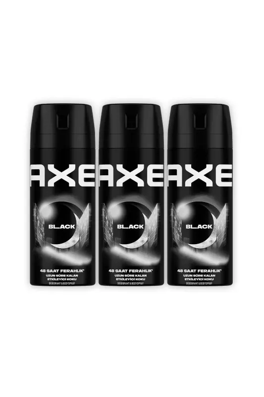 Men Deodorant & Bodyspray Black 48 Hours Impressive Scent Body Spray 150 ml X3 Pack - 2