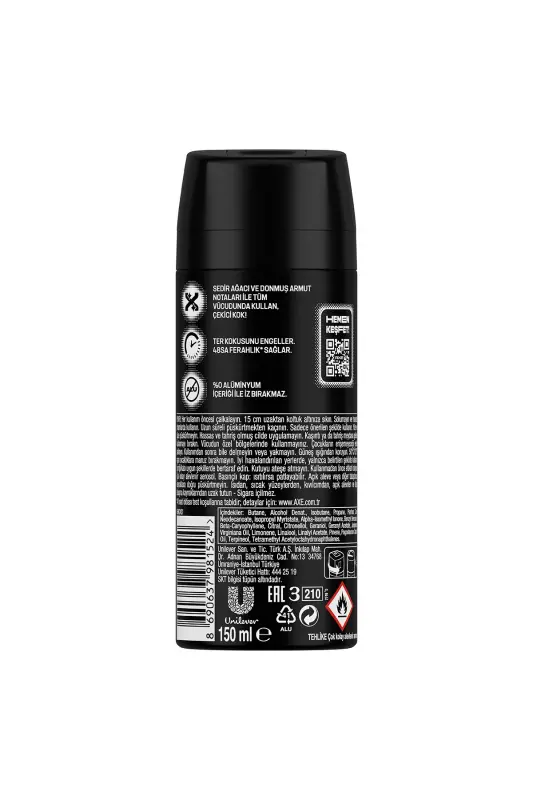 Men Deodorant & Bodyspray Black 48 Hours Impressive Scent Body Spray 150 ml X3 Pack - 10