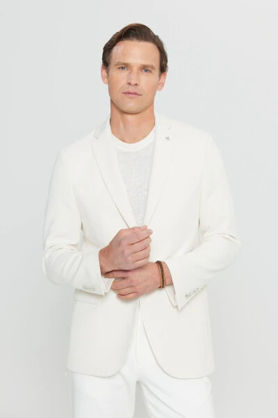 Men Ecru 360 All Ways Stretch Cotton Flexible Slim - 6