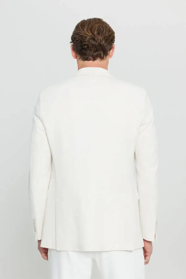 Men Ecru 360 All Ways Stretch Cotton Flexible Slim - 8