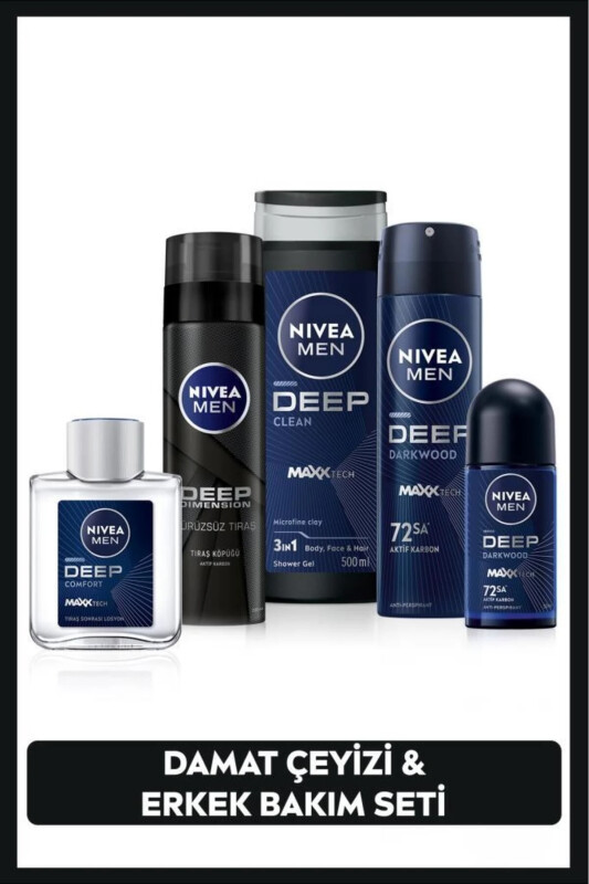 MEN Erkaklar uchun sovg'a to'plami, Dush geli 500ml, Sprey dezodoranti 150ml, Soqol ko'pi 200ml, Losyon 100ml, Roll-on - 10