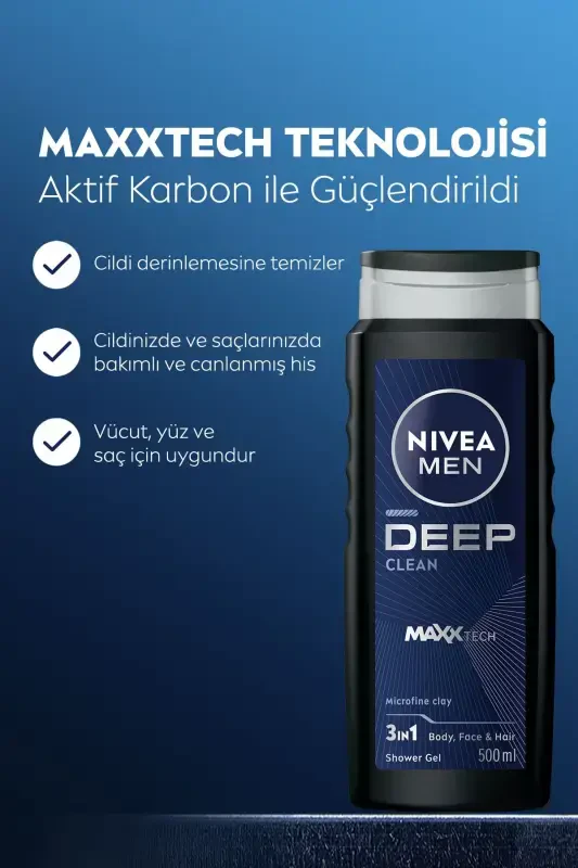MEN Erkaklar uchun sovg'a to'plami, Dush geli 500ml, Sprey dezodoranti 150ml, Soqol ko'pi 200ml, Losyon 100ml, Roll-on - 2