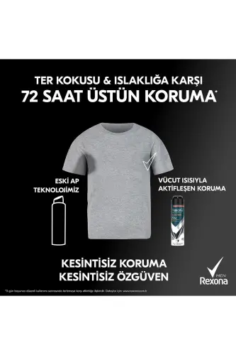 Men Erkaklar uchun Sprey Deodorant Ko'rinmas Qora & Oq 72 Soat Uzluksiz Yuqori Himoya 150 ml X3 - 7