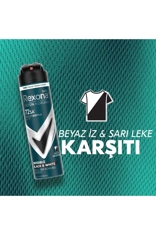 Men Erkaklar uchun Sprey Deodorant Ko'rinmas Qora & Oq 72 Soat Uzluksiz Yuqori Himoya 150 ml X3 - 4