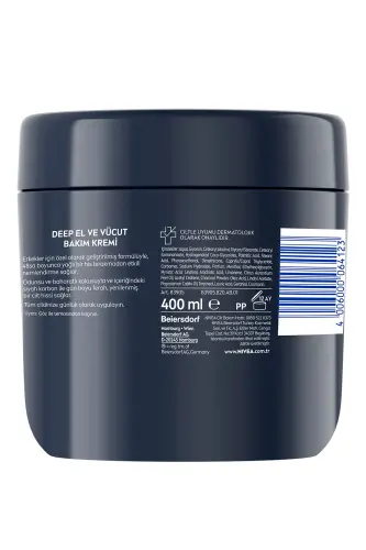 MEN Erkek Deep El ve Vücut Bakım Kremi 400ml, 48 Saat Nemlendirici, Yapışkan His Bırakmaz - 4