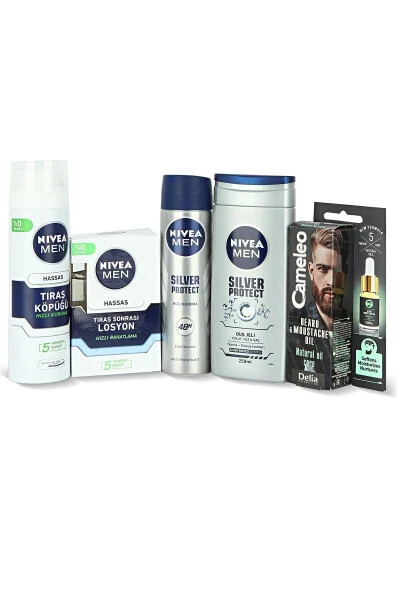 Men Erkek Silver Protect Cilt Bakım Seti + Cameleo Sakal & Bıyık Serumu 10 ml - NIVEA