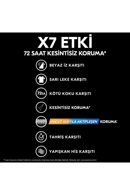 Men Erkek Sprey Deodorant Invisible Black & White 72 Saat Kesintisiz Üstün Koruma 150 ml x3 - 6