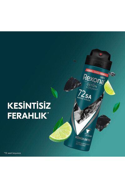 Men Erkek Sprey Deodorant Ko'mir Detox 72 soat uzluksiz ustun himoya 150 ml X3 - 21