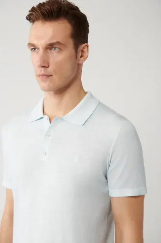 Men Light Blue Polo - AVVA (1)