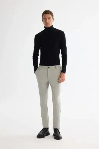 Men Light Gray Relaxed Fit Side Elastic Diagonal - 1