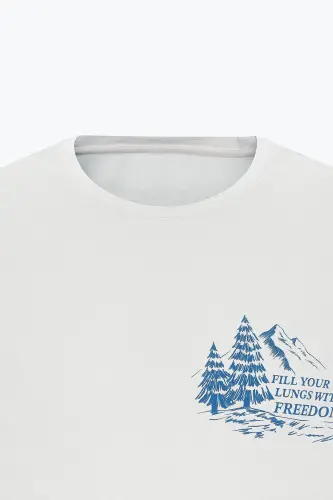 Men Light Gray Standard Fit Regular Fit 100% Cotton Crew Neck T-shirt - 4