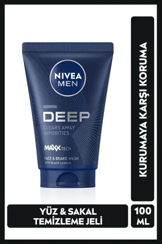 MEN Men's Face and Beard Cleansing Gel Deep Dimension 100ml, Skin Purifying, Activated Carbon - 1
