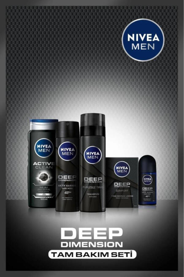 MEN Men's Gift Set, Shower Gel 500ml, Spray Deodorant 150ml, Shaving Foam 200ml, Lotion 100ml, Roll-on - 24