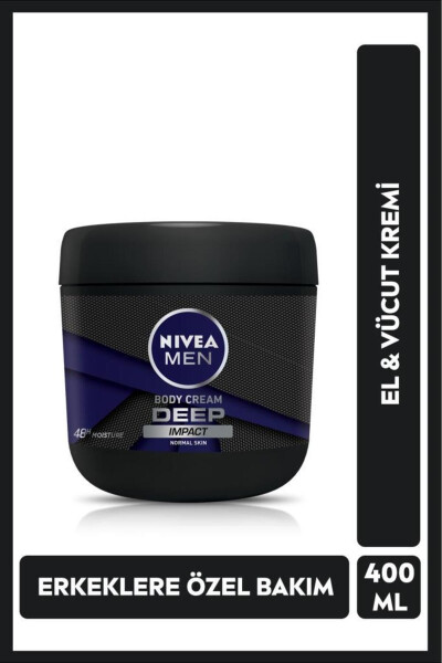 MEN Men's Hand and Body Cream Deep Impact 400ml, 48 Hour Moisturizer, Personal Care - 1