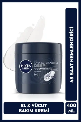 MEN Men's Hand and Body Cream Deep Impact 400ml, 48 Hour Moisturizer, Personal Care - 1