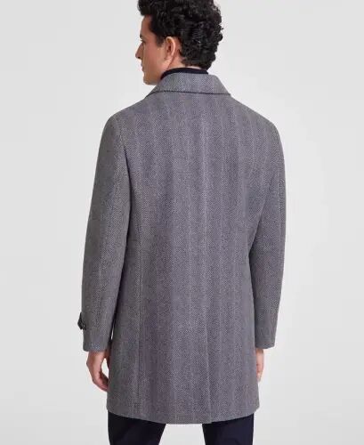 Men Modern Fit Car Coat - Charcoal Herringbone - Tommy Hilfiger (1)