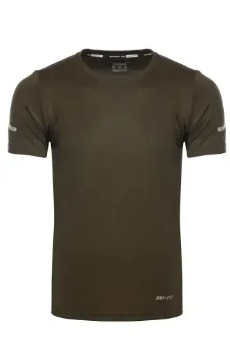 Men Moisture Wicking Quick Dry Athletic Tech Performance Sports T-shirt-KHAKI - GHASSY CO (1)