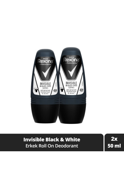 Men Motionsense Erkaklar uchun Roll On Deodoranti Qora va Oq Kiyimlarda Ko'rinmas 50 ml X2 - 1