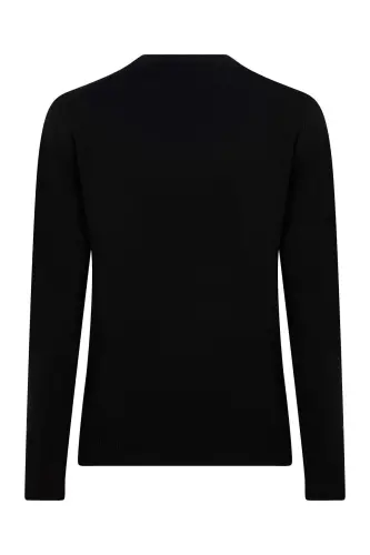 Men Navy Blue Crew Neck Knitted Sweater - 2