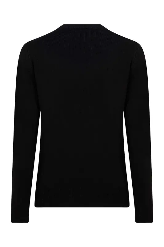 Men Navy Blue Crew Neck Knitted Sweater - 2