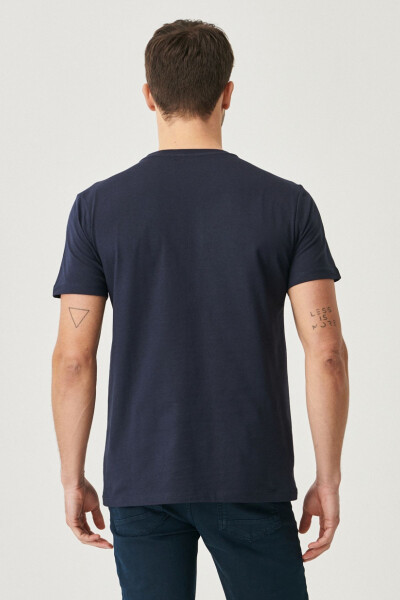 Men Navy-Navy 2-Pack Slim Fit Crew Neck Cotton Basic T-Shirt - 8