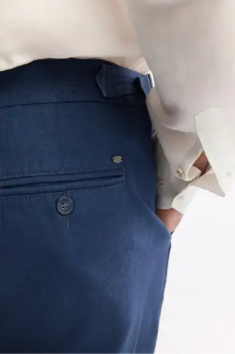 Men Navy Relaxed Fit Classic Bell Epaulette Deta - 4