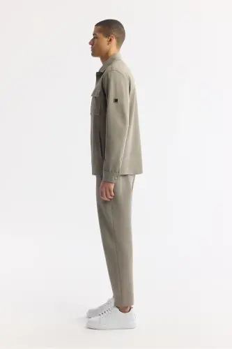Men Oil Green Comfort Fit Classic Collar Double Pocket - 3